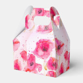 Red Poppy Floral Flower Tea Party Cake Favour Box フェイバーボックス (裏面サイド)
