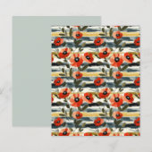 Red Poppy Floral Scrapbook Paper (正面/裏面)