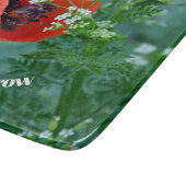 Red Poppy Flower Glass Cutting Board | Floral Art カッティングボード (角)