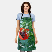 Red Poppy Flower Macro Art: Kitchen Apron エプロン (着用した状態)