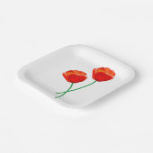 Red Poppy Flowers ペーパープレート (傾斜あり)