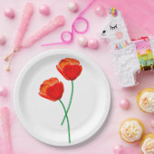 Red Poppy Flowers ペーパープレート (パーティー)