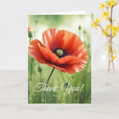 Red Poppy Folded Greeting Card カード (黄色い花)
