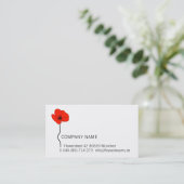 Red Poppy Logo. Modern Floral Business Card 名刺 (スタンド正面)