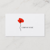 Red Poppy Logo. Modern Floral Business Card 名刺 (裏面)