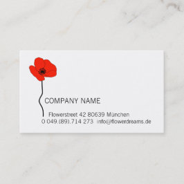 Red Poppy Logo. Modern Floral Business Card 名刺