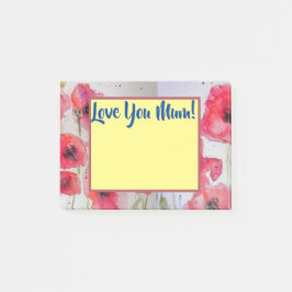 Red Poppy Love You Mum Post It Notes ポストイット