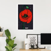 Red Poppy - Matchbox Print - Aesthetic Wall Art ポスター (ホームオフィス)