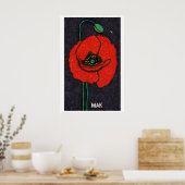 Red Poppy - Matchbox Print - Aesthetic Wall Art ポスター (キッチン)