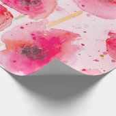 Red Poppy Poppies Flower Floral Watercolor ラッピングペーパー (角)