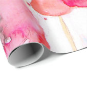 Red Poppy Poppies Flower Floral Watercolor ラッピングペーパー (ロールコーナー)