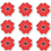 Red Poppy Remembrance Day シール (正面)