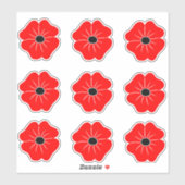 Red Poppy Remembrance Day シール (シート)