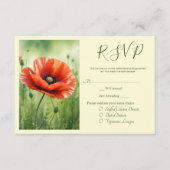 Red Poppy RSVP Card エンクロージャーカード (正面)