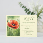 Red Poppy RSVP Card エンクロージャーカード (スタンド正面)
