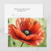Red Poppy RSVP Postcard インビテーションポストカード (正面/裏面)