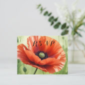 Red Poppy RSVP Postcard インビテーションポストカード (スタンド正面)