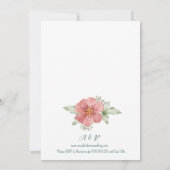Red Poppy Watercolour Florals Wedding 招待状 (裏面)