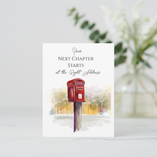 Red Postbox Inspirational Quote Artwork ポストカード (スタンド正面)