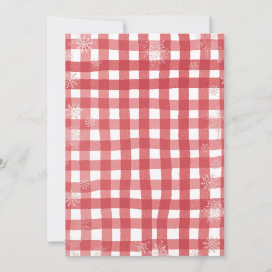 Red Preppy Gingham Gingerbread Baby Shower  招待状 (裏面)