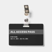 Red Press All Access Pass Horizontal IDバッジ バッジ (裏面 （クリップ付）)