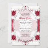 Red Princess Fractal Lace Fab Forty Birthday 招待状 (裏面)