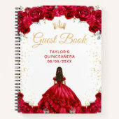 Red Princess Quinceañera Guest Book ノートブック (正面)