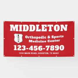 Red Promotional Business Banner with Logo 横断幕