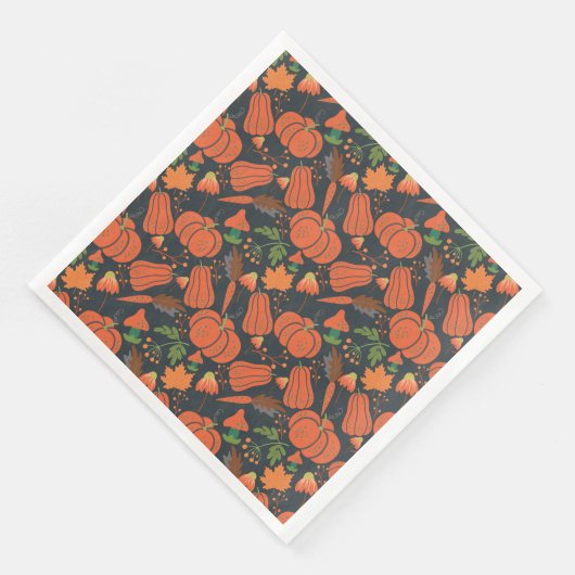 Red pumpkin seamless pattern and carrots (コーナー)