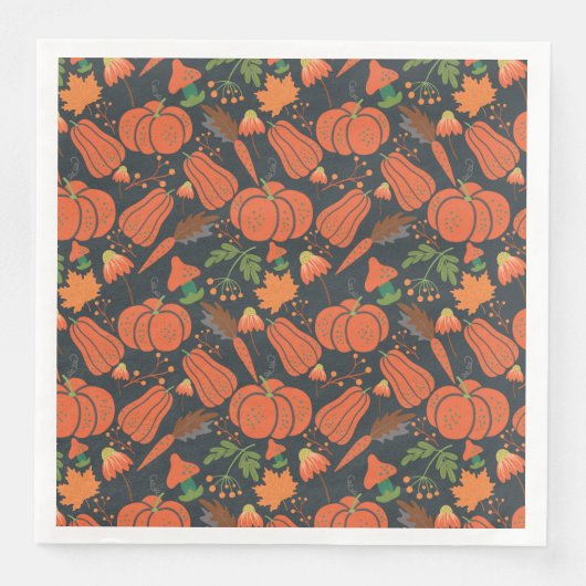 Red pumpkin seamless pattern and carrots (正面)
