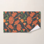 Red pumpkin seamless pattern and carrots バスタオルセット (ハンドタオル)