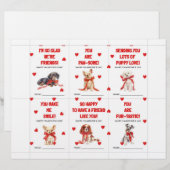 Red Puppy Valentine’s Day Cards for Kids Classroom レターヘッド (正面/裏面)