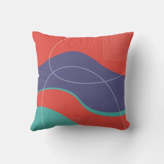 Red Purple Blue Abstract Art Design クッション (裏面)