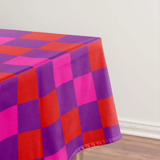 Red Purple Pink Checkered Pattern Design  テーブルクロス (インサイチュ)