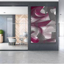 Red Purple Pink Raspberry Black White Gray Abstrac キャンバスプリント