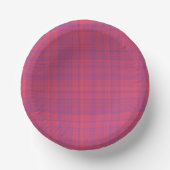 Red Purple Plaid Pattern ペーパーボウル (正面)