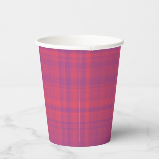 Red Purple Plaid Pattern 紙コップ (右)
