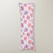 Red Purple Snowflakes Christmas ボディピロー (正面縦)