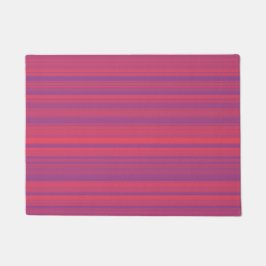 Red Purple Stripes Seamless Pattern ドアマット