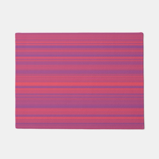 Red Purple Stripes Seamless Pattern ドアマット (正面)