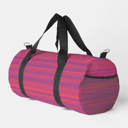 Red Purple Stripes Seamless Pattern Small ダッフルバッグ (右コーナー)