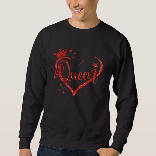 Red Queen Of Heart Matching Outfits Couples Love W スウェットシャツ (正面)