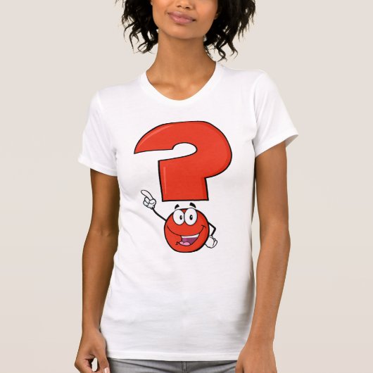 Red Question Mark Womens Tシャツ (正面)