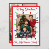 Red/Rクリスマスカード(ライトと写真) シーズンカード (正面/裏面)