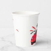 Red Race Car "Beep Beep" Personalized Party Paper  紙コップ (右)