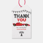 Red Race Car Birthday Any Birthday Party  ギフトタグ (正面)