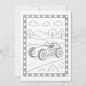 Red Race Car Kids Birthday 招待状 (裏面)