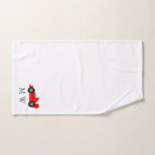 Red Racing Car Design Monogrammed バスタオルセット (ハンドタオル)