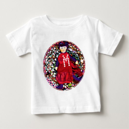 Red Rag Queen Textile Doll with your Monogram ベビーTシャツ (正面)