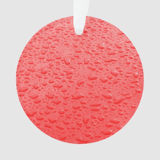 Red Raindrops on Car オーナメント (正面)
